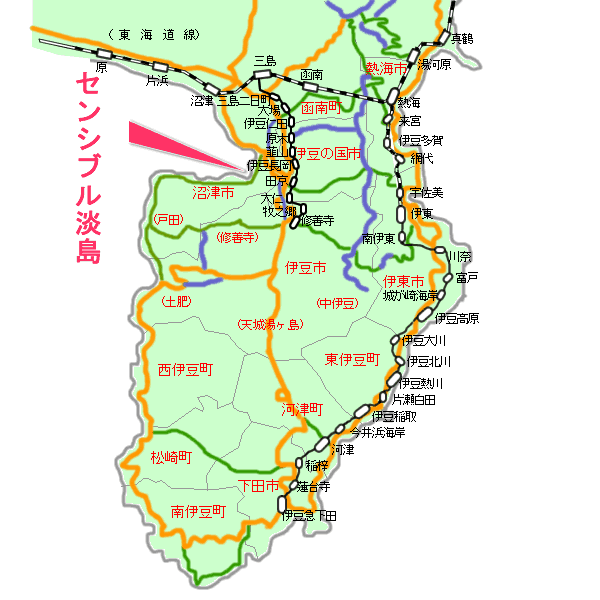 センシブル淡島最寄り路線図