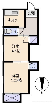 熱海市 福道町の間取り、または地形