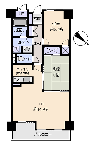 熱海市 レジーナヴィラ熱海の間取り、または地形