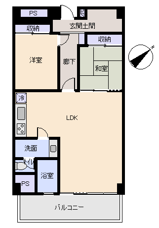 熱海市 フジタ第二熱海マンションの間取り、または地形