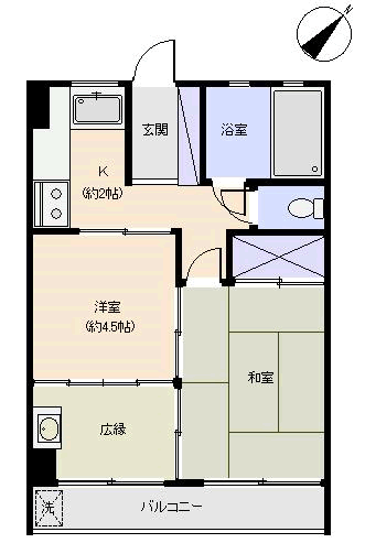 熱海市 伊豆山コーポラスの間取り、または地形