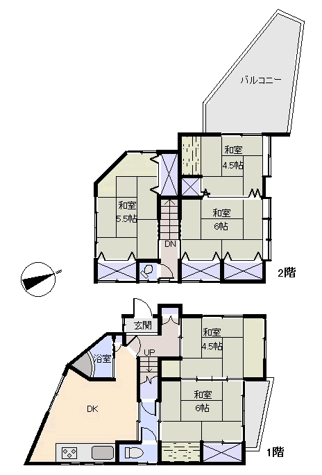 熱海市 伊豆山の間取り、または地形