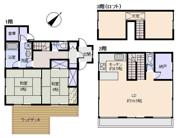 熱海市 下多賀の間取り、または地形