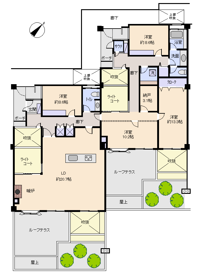 熱海市 熱海パサニアクラブの間取り、または地形