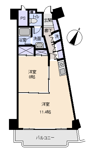熱海市 中銀ライフケア第二伊豆山18号館の間取り、または地形