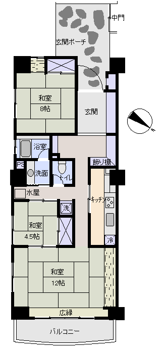 熱海市 別邸桜乃庄の間取り、または地形