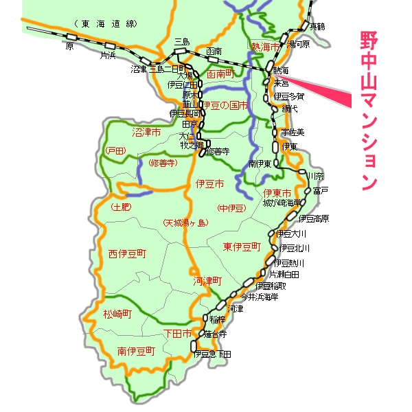 熱海野中山マンション2号館最寄り路線図