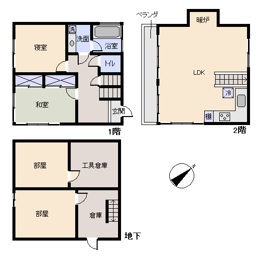 東伊豆町 片瀬の間取り、または地形