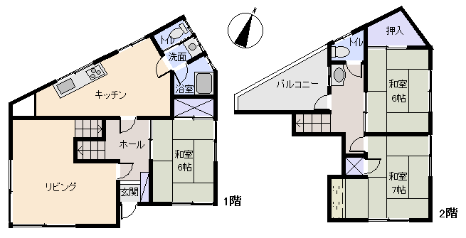 伊東市 宮川町の間取り、または地形