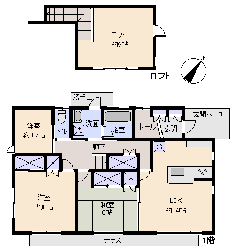 伊東市 吉田の間取り、または地形