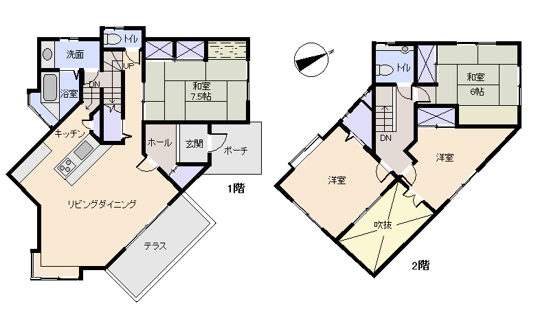 函南町 パサディナタウン（函南町）の間取り、または地形