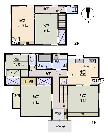 河津町 峰の間取り、または地形