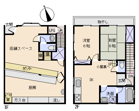 下田市 1丁目の間取り、または地形