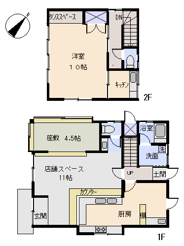 下田市 吉佐美の間取り、または地形
