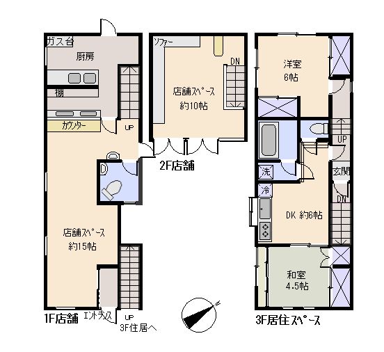 下田市 1丁目の間取り、または地形